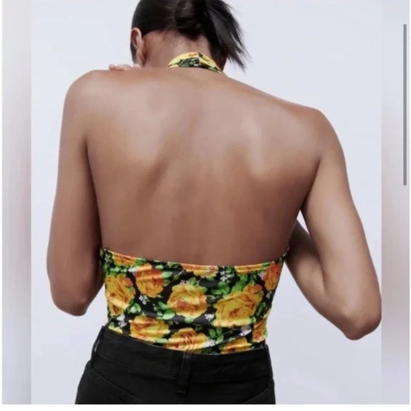 ZARA Floral Halter Bodysuit Top 🌼 - Picture 7 of 7